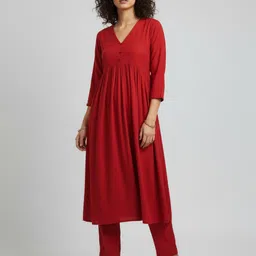 fusion by glitchez Women Regular Kurta with Trousers image 5