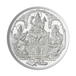 Sri Jagdamba Pearls Saraswathi Ganesh & Lakshmi 999 Silver 10gm Silver Coin-picture-24