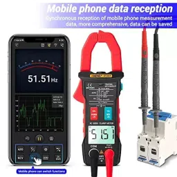 amiciSense Digital Bluetooth Clamp Meter 600 V DC/AC Voltage Test TRMS Multimeter with 6000 Counts NCV Resistance Capacitance Frequency Test image 4