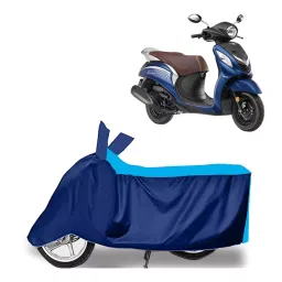 Auto Pearl Two Wheeler Cover for Yamaha Fascino - Cyan, Blue-picture-19