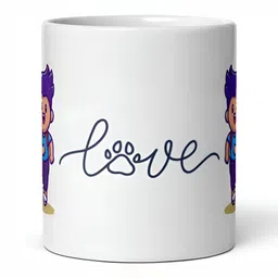 Mr UVD White & Blue Graphic Printed Ceramic Glossy Mug 350 ml image 3