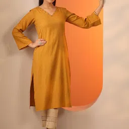 Libas Women Solid Daily Straight Kurta image 4
