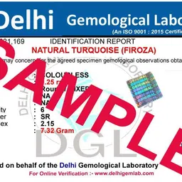 aquagems Sterling Silver Turquoise/Firoza 3.25 Ratti or 3 Carat Natural Certified Astrological Gemstone 925 Bis Hallmark pendant for Men & Women -nvslp1325 image 3