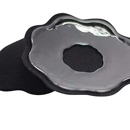 ANESHA Adhesive Bra Strapless Sticky Invisible Push up Silicone Bra for Backless Dress with Nipple Covers Flower Shapes silicone Free Size Black Colour Pack of 1 image 1