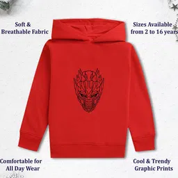 NUSYL Boys Graphic Printed Hooded Long Sleeve Oversized Pullover Sweatshirt image 4