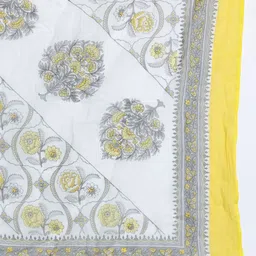 Indo Era Women Ethnic Motifs Printed Regular Pure Cotton Kurta with Trousers & With Dupatta image 3