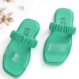 Hola Bonita Party Wear Slip On Sandal Solid Colour - Green-picture-47