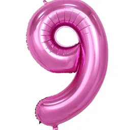 Decor Mantra 16 inch 9 number foil balloon perfect for birthday decoration and special occasions - Pink - Pack of 1-picture-16