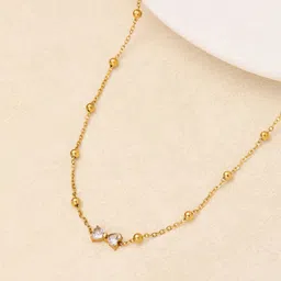 Jewels Galaxy Stainless Steel Gold-Plated Artificial Stones Studded Minimal Chain-picture-28