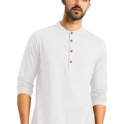 Navkanj Mandarin Collar Roll-Up Sleeves Straight Short Kurta-picture-21