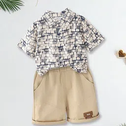 FOREVER FRIDAY Boys Printed Shirt Collar Shirt with Shorts-picture-49
