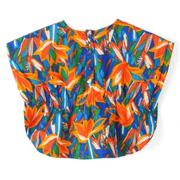 BABYHUG GIRLS RAYON HALF SLEEVES WOVEN TOP WITH DRAWSTRING & ALL OVER PRINT image 2