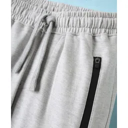 Pine Kids Cotton Knit Full Length Lounge Pants With New Goals Text Print - Grey image 3