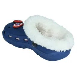 Yellow Bee Marvel Featuring The Avengers Applique Detailed Perforated Plush Line Detailed Clogs - Navy Blue image 4