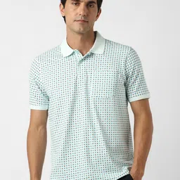 Peter England Men Abstract Printed Polo Collar Cotton T-shirt-picture-22