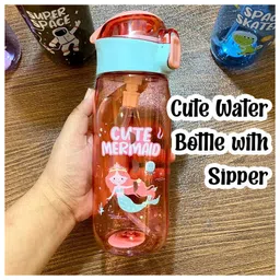 FunBlast Cartoon Water Bottle with Sipper Red  630 ml image 4