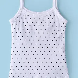 Bodycare Cotton Knit Singlet SleevesSlips With Polka Dot Print Pack of 2 - Black & White image 4