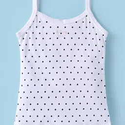Bodycare Cotton Knit Singlet SleevesSlips With Polka Dot Print Pack of 2 - Black & White image 5