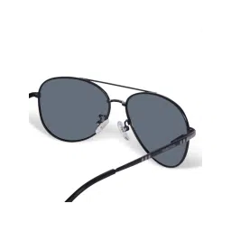 HASHTAG EYEWEAR Unisex Full Rim Polarized & 100 UV Protected Aviator Grey Lens Sunglasses (59) image 5