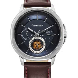Fastrack Men Brass Dial & Leather Straps Analogue Watch 3303SL01-picture-33