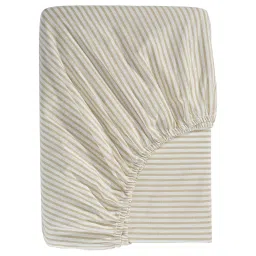 ikea solfibbla Fitted sheet, white beige/stripe, 160x200 cm image 1