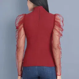 Absorbing Puff Sleeve Crepe Top image 2