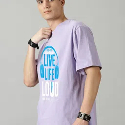 TEEFOX Men Typography Printed Round Neck Cotton Oversized T-shirt image 5