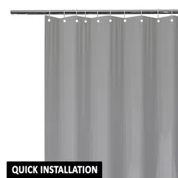 Kuber Industries Black & Transparent 6 Pieces Textured Shower Curtains image 4