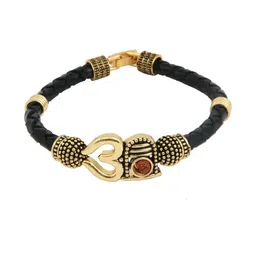 Divine souvenirs Unisex Gold-Plated Rudhraksh Beaded Wraparound Bracelet-picture-16