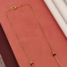 ABDESIGNS Gold-Plated American Diamond Studded and Beaded Mangalsutra image 4