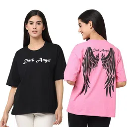 Linoges Women Typography Printed Drop-Shoulder Sleeves 1 T-shirt-picture-16