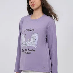 Monte Carlo Women Graphic Printed Round Neck Full Sleeve Tshirt image 3