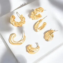 Jewels Galaxy Contemporary Half Hoop Earrings-picture-15