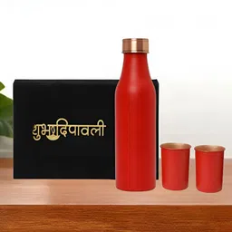 INTERNATIONAL GIFT Red Set of 3 Copper Solid Water Bottle-image-91