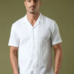 THE BEETEL HOUSE Men Textured Relaxed Casual Shirt image 4
