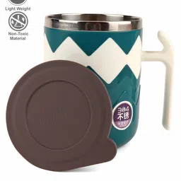 fab n funky Insulated Stainless Steel Mug with Lid Green - 400 ml-picture-21