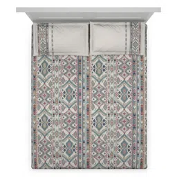 DDecor Blue Ethnic Motifs Printed 180 TC Cotton King Bedsheet Set 2.74 m x 2.74 m image 3