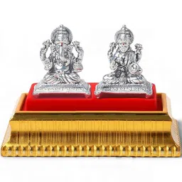 AKSHAT SAPPHIRE Silver-Toned 2 Pieces Lord Ganesh & Laxmi Religious Idol Showpieces-picture-20