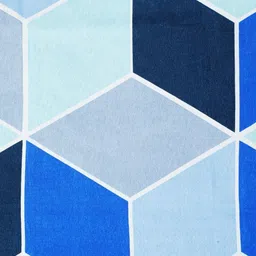 Fashion String Blue & Green Geometric 144 TC Single Bedsheet with 1 Pillow Covers image 5