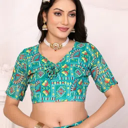 Moda Rapido Geometric Printed Saree image 5