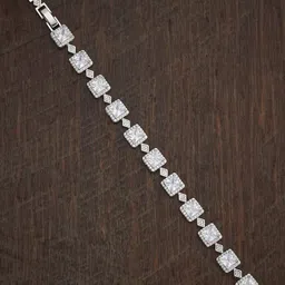 Kushal's Fashion Jewellery Women Cubic Zirconia Rhodium-Plated Link Bracelet-picture-46