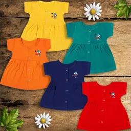 KIDEEZGUILD Girls Pack Of 5 Fit & Flare Dress-picture-51