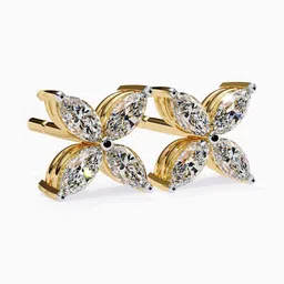 VALANOVA 14Kt Gold Lab Grown Diamond Earrings- 1.28g image 5