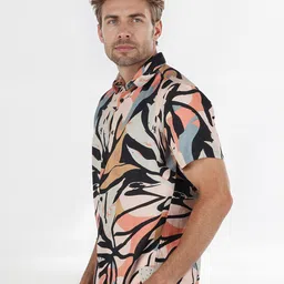 Celio Classic Regular Fit Abstract Printed Opaque Casual Shirt image 4