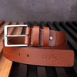 One8 Men Textured Tang Closure Leather Casual Belt image 1