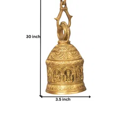 The Advitya Gold-Toned Laxmi Hanging Bell Religious Curio Showpiece image 3
