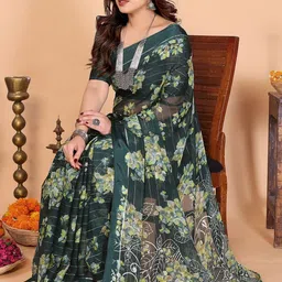 Moda Rapido Floral Poly Georgette Designer Saree image 5