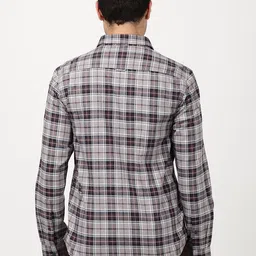 Indian Terrain Chiseled Skinny Fit Tartan Checks Checked Spread Collar Cotton Casual Shirt image 4