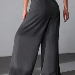 Next One Women High-Rise Smart Loose Fit Easy Wash Stretchable Pleated Parallel Trousers image 4