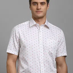 Louis Philippe Men Classic Regular Fit Spread Collar Floral Printed Cotton Formal Shirt-image-45